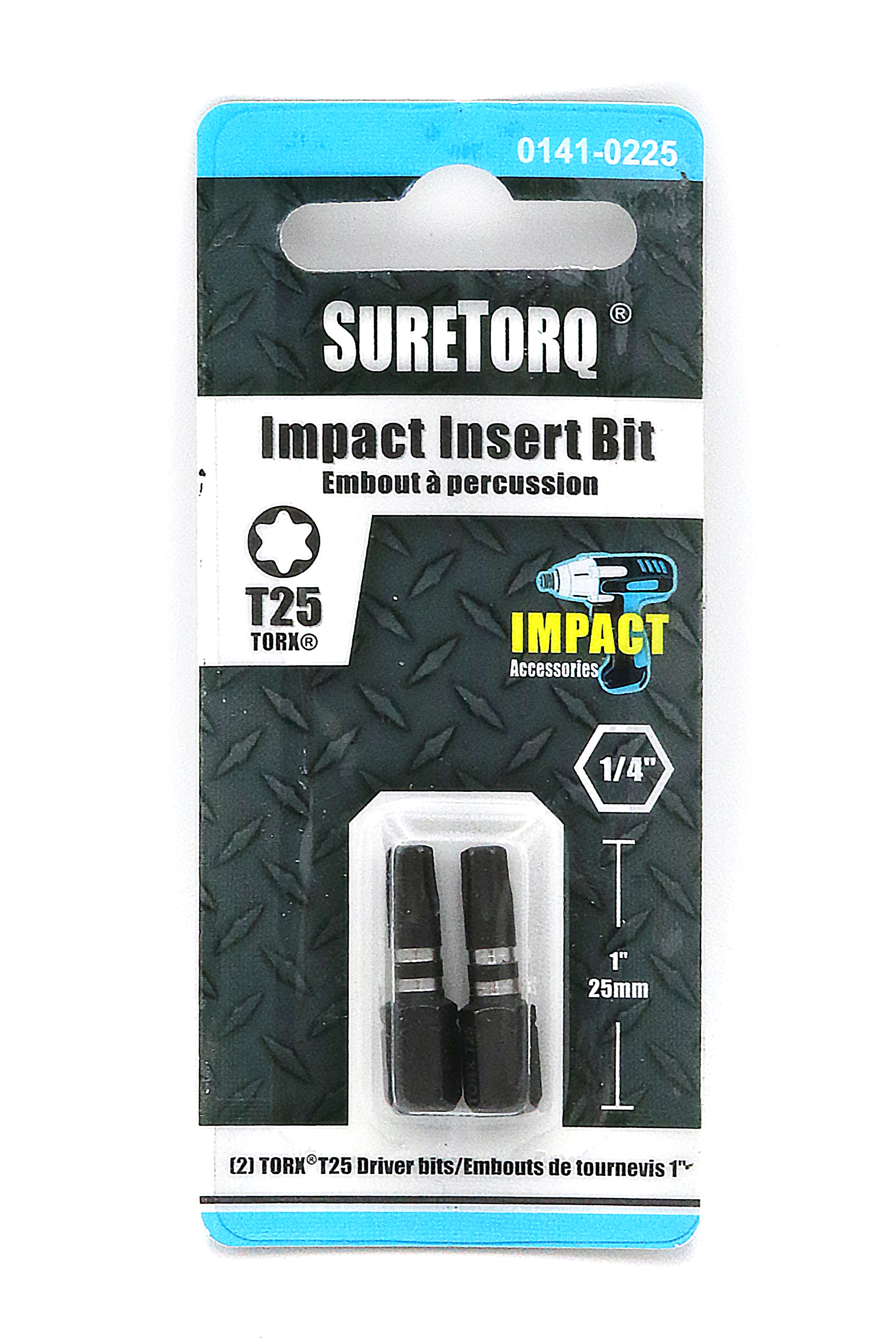 Suretorq - 0141-0225 - 2pcs Impact T25 Bit 1 Card