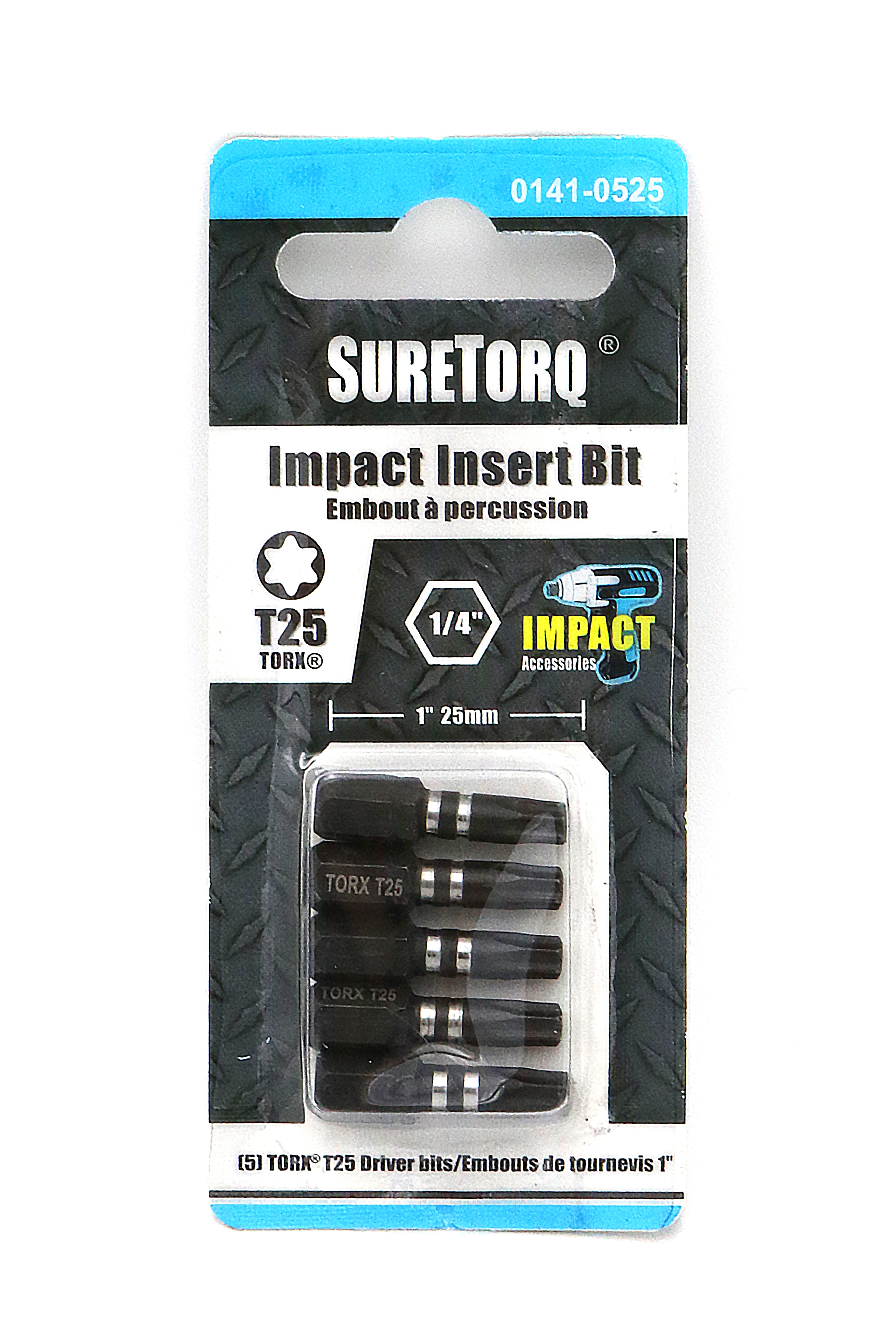 Suretorq - 0141-0525 - 5pcs Impact T25 Bit 1 Card