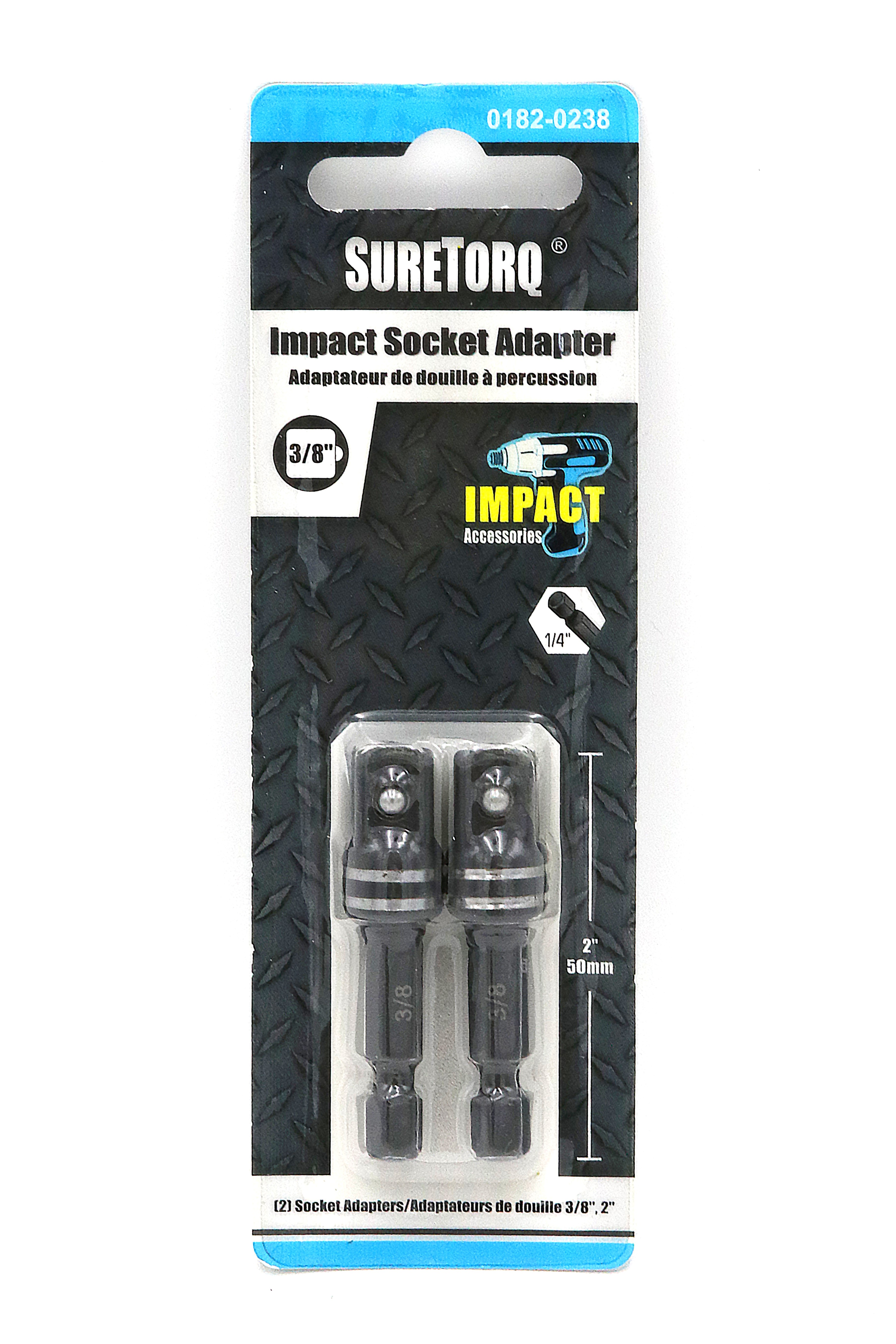 Suretorq - 0182-0238 - 2pcs Impact Socket Adapter 3/8 x 2 Card	