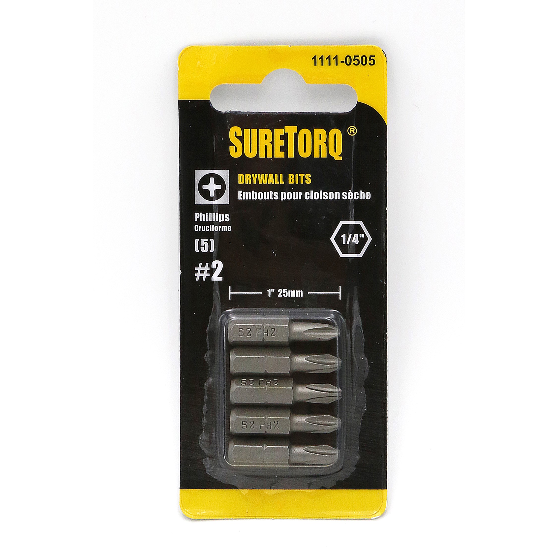 Suretorq - 1111-0505 - 5pcs PH2 Drywall Bit 1 Card