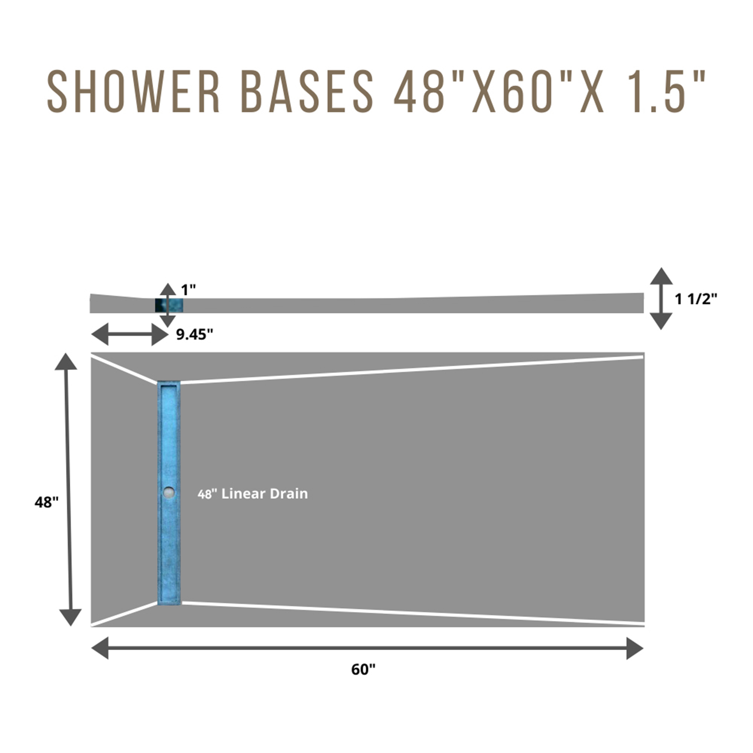 Shower Base 4x5 SIDE 48