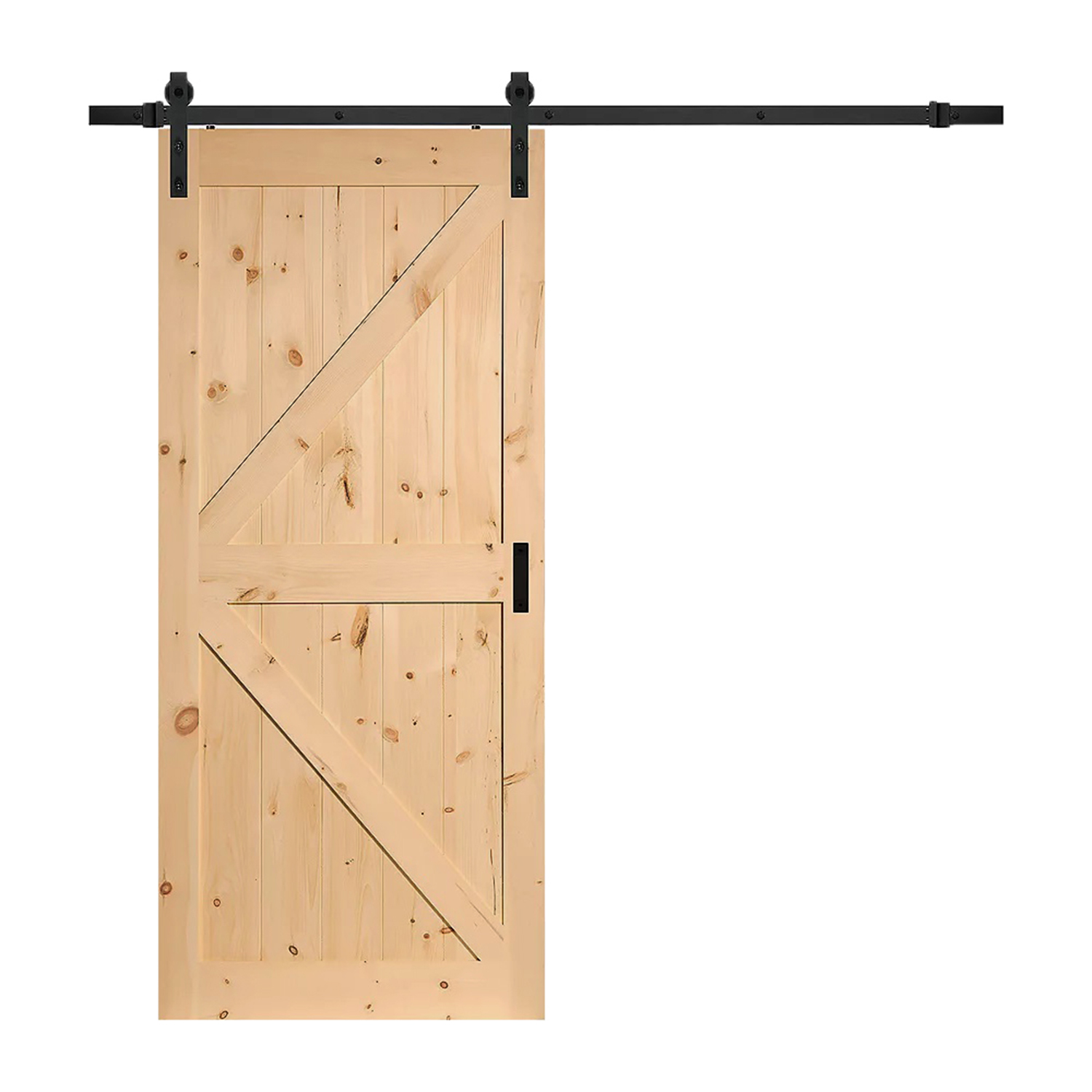 2 Panel Knotty Alder Wood Barn Door (K-Style) - 42" x 84"