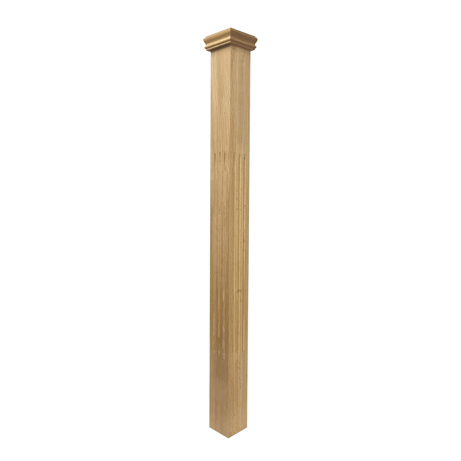 Unfinished Red Oak Fluted Post 3 1/2 X 48 w / cap WCA3120