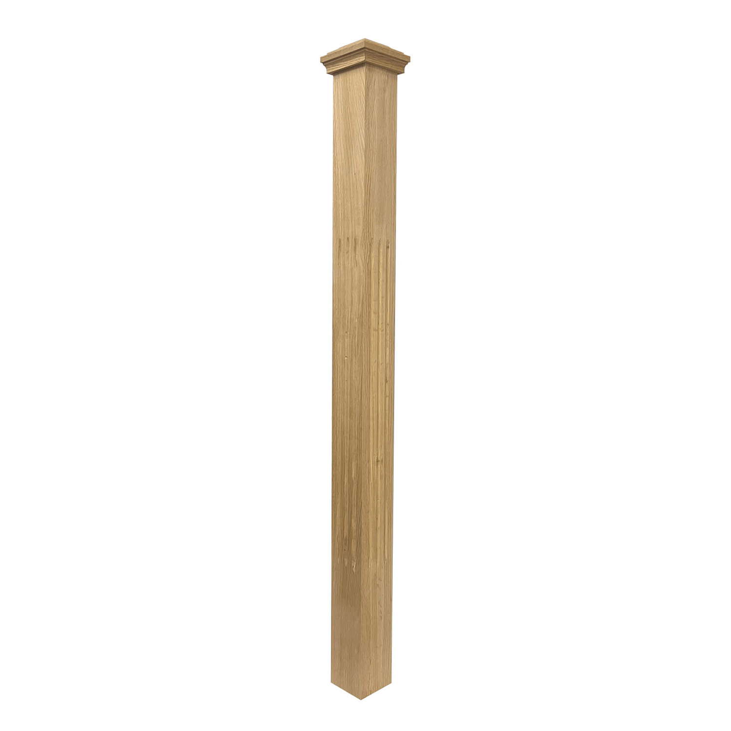 Unfinished Red Oak Fluted Post 3 1/2 X 48 w / cap WCB3120