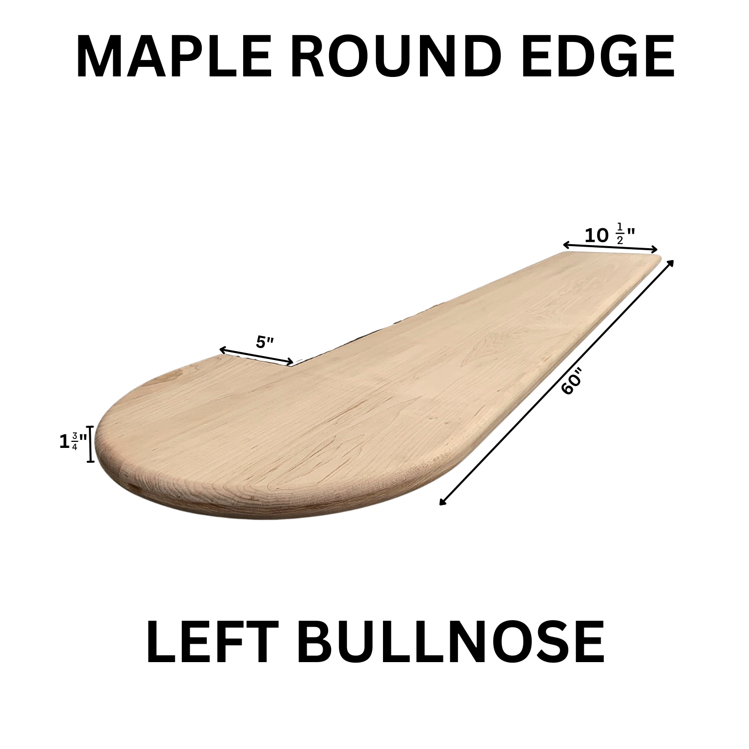 Maple Round Edge Tread Bullnose Left MRET-BL