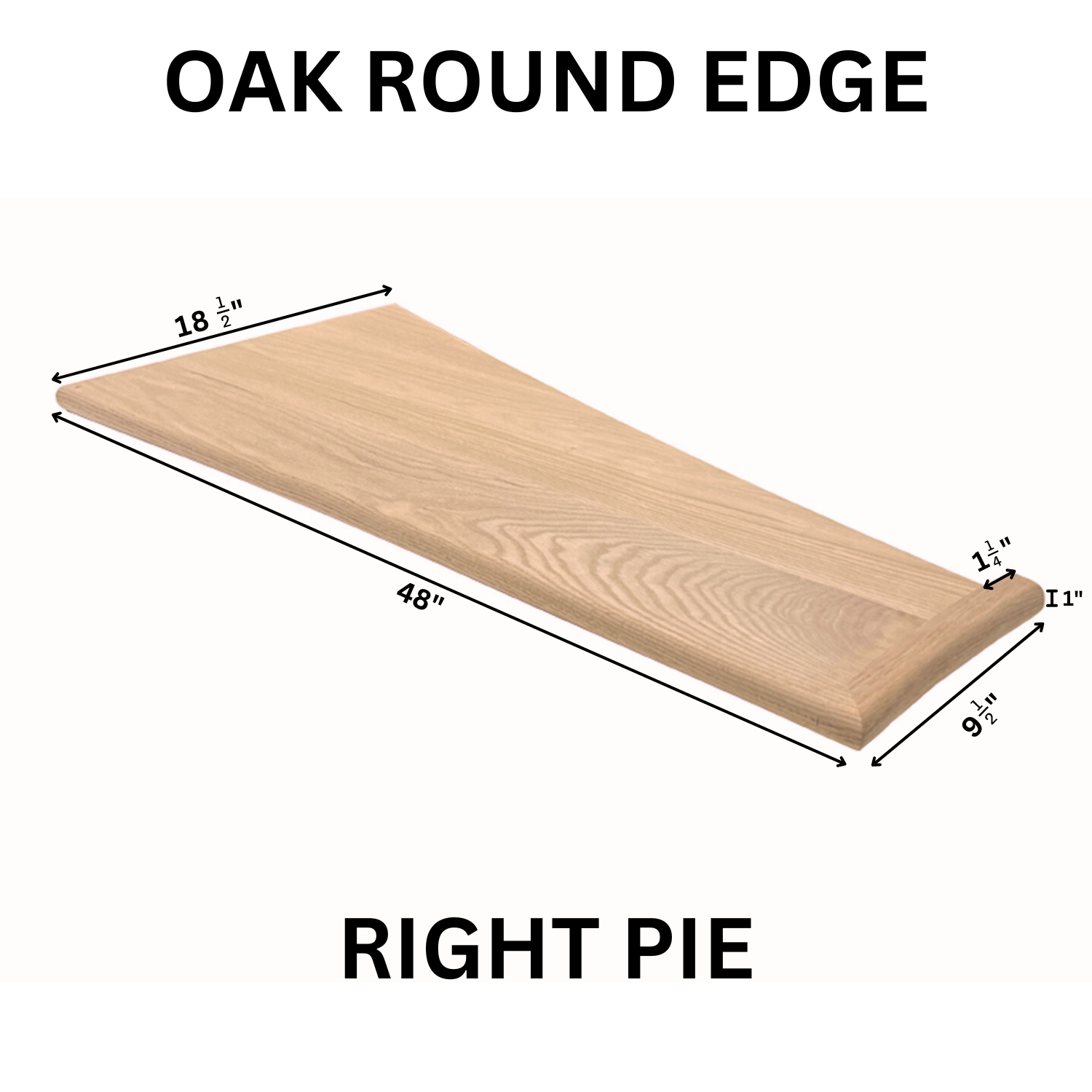 Red Oak Round Edge Tread Pie Right ORET-PR