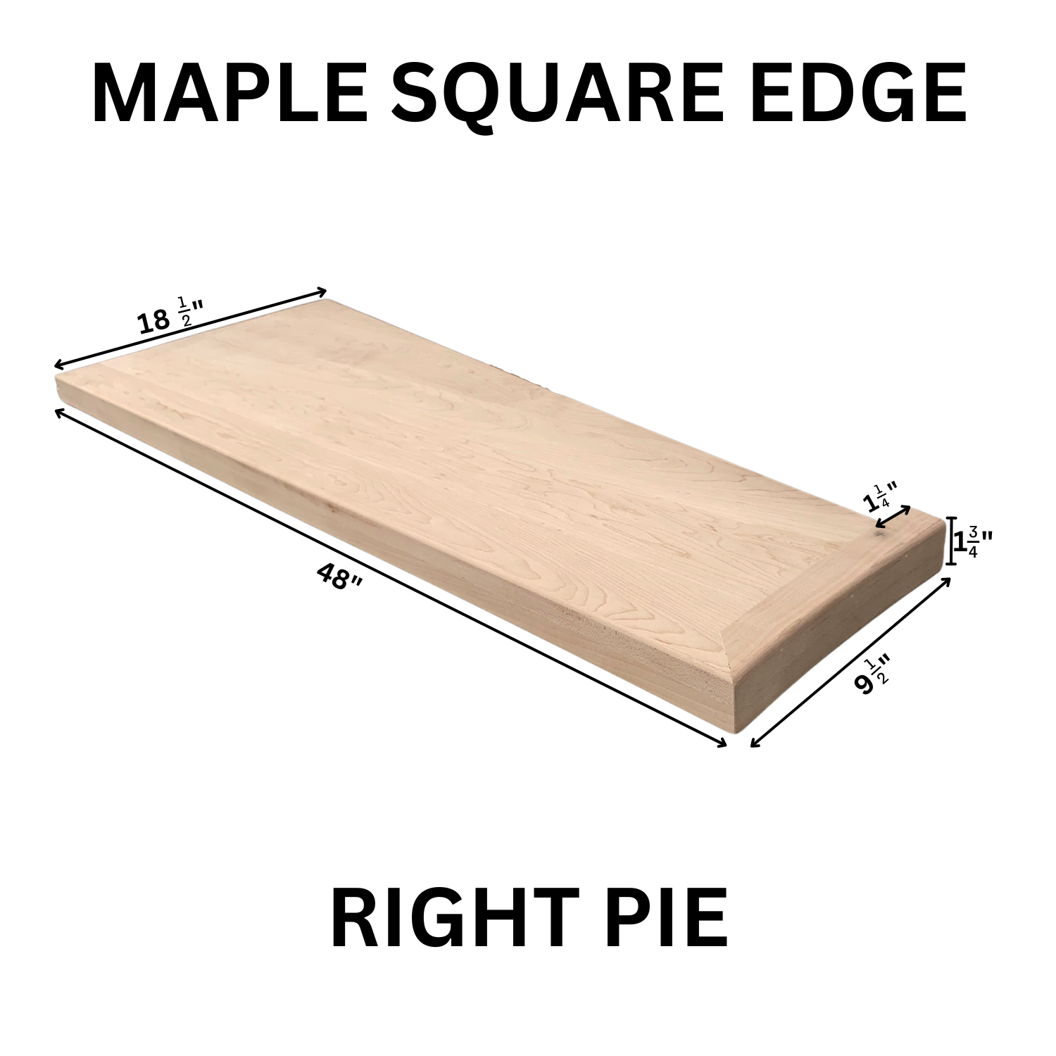 Maple Square Edge Tread Pie Right MSET-PR