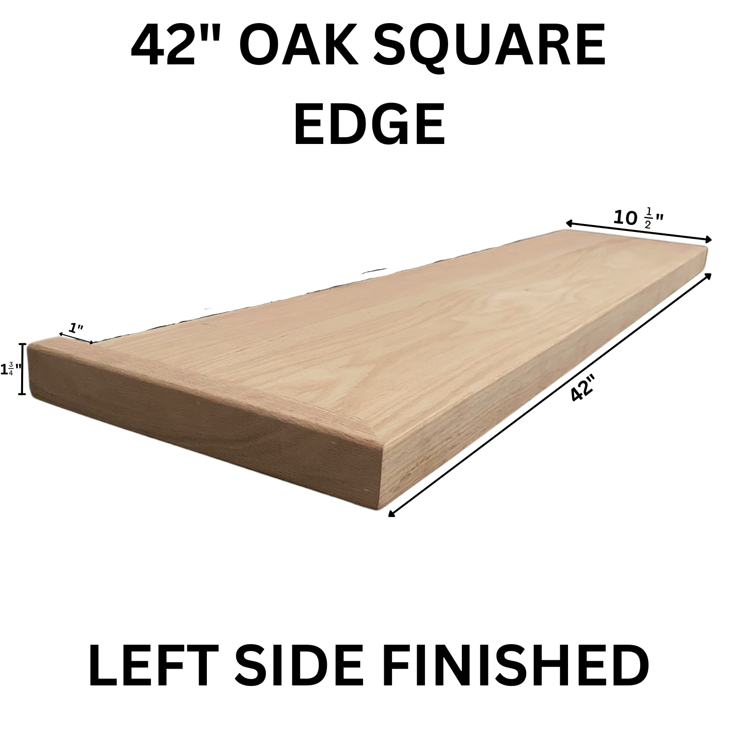 Red Oak Square Edge Tread 42 Left OSETL-42