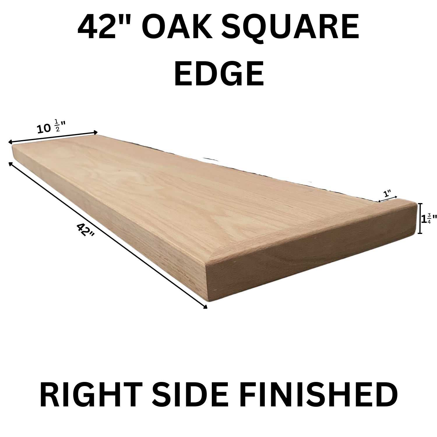 Red Oak Square Edge Tread 42 Right OSETR-42