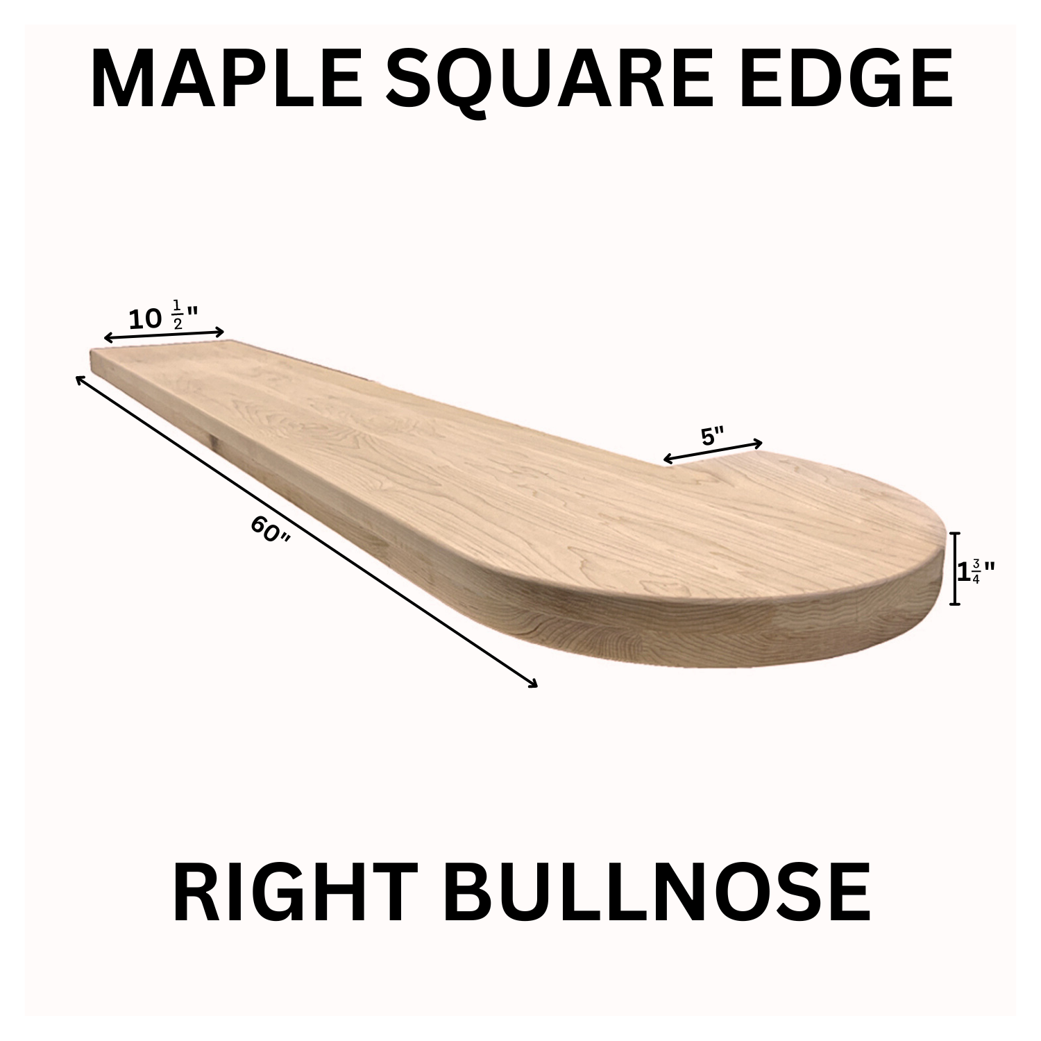 Maple Square Edge Tread Bullnose Right MSET-BR