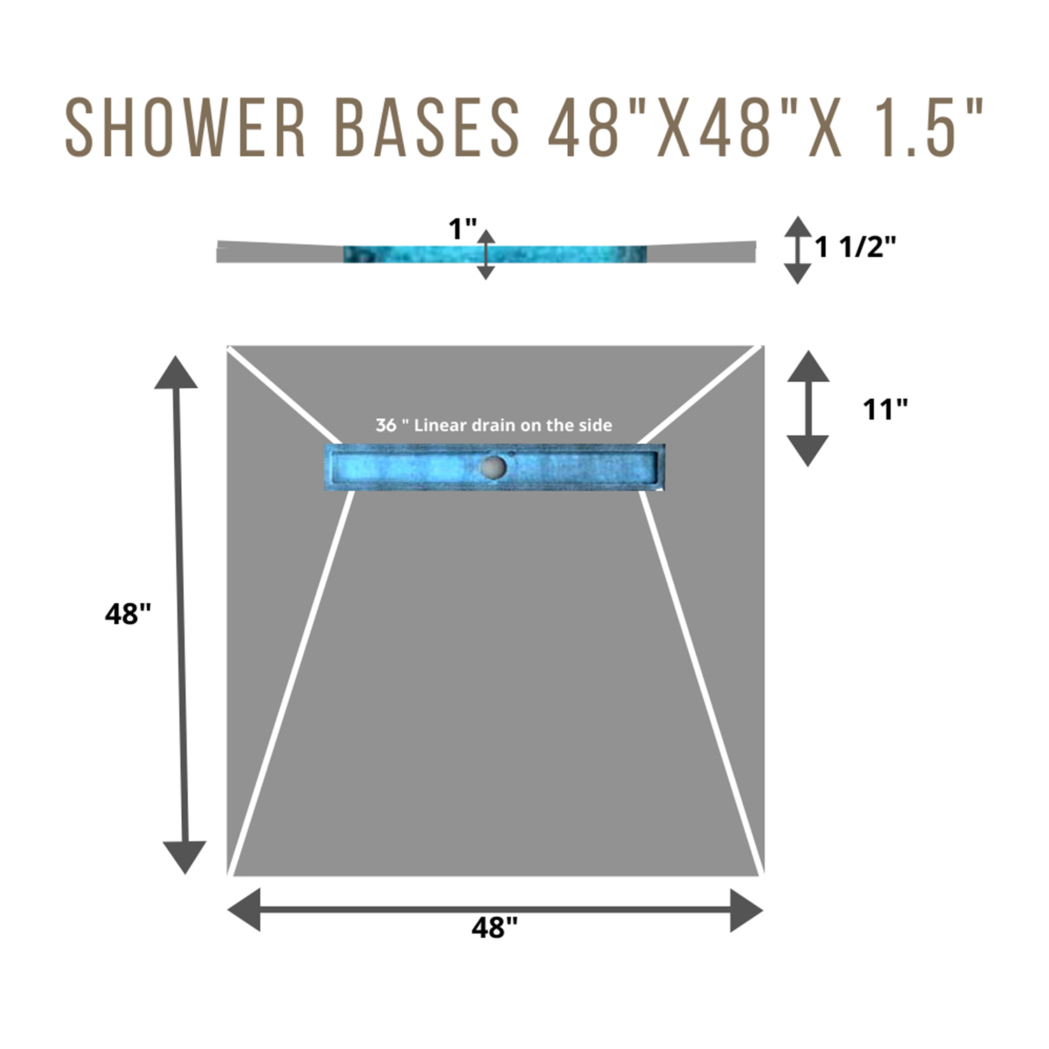 Shower Base 4x4 SIDE 36