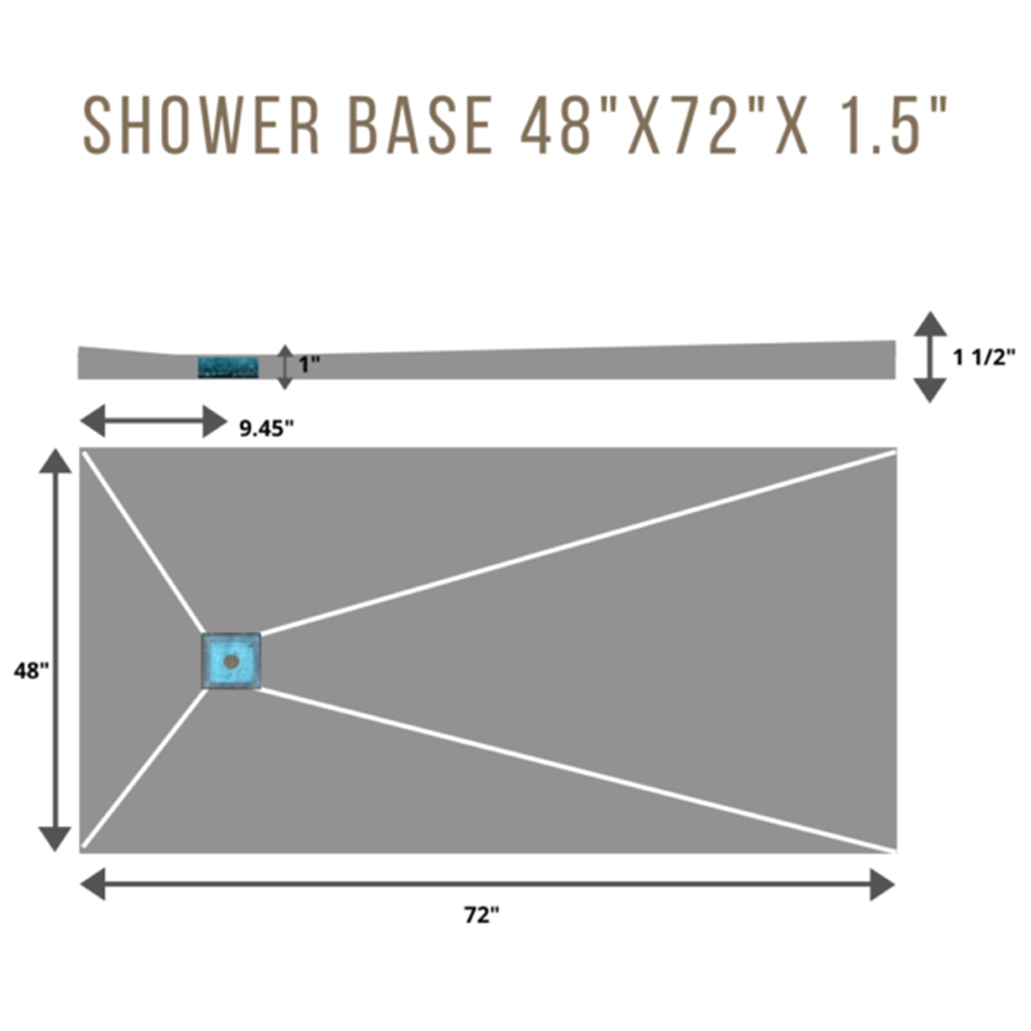 Shower Base 4x6 SIDE 6 x 6