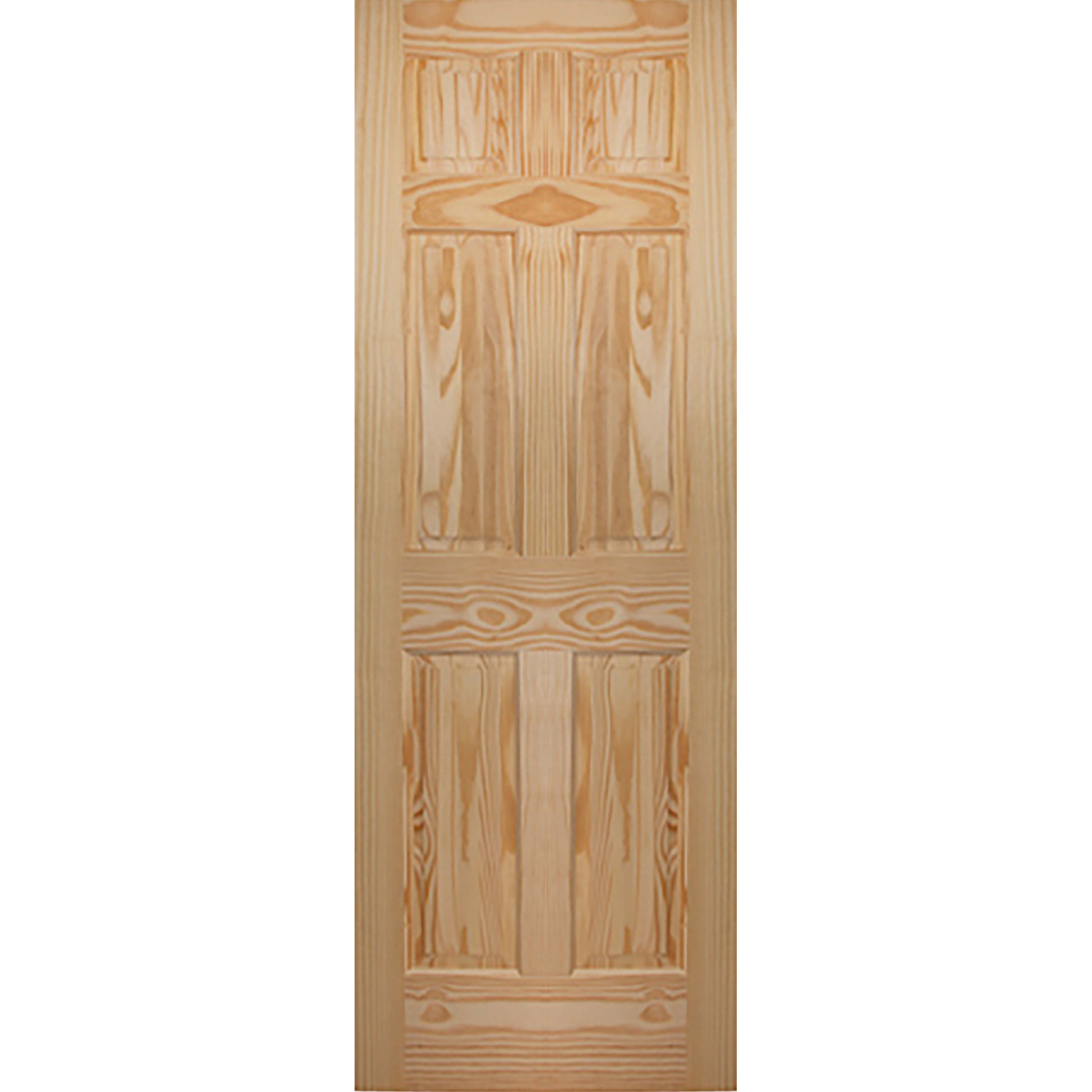 6 Panel 28 x 80 x 1 3/8 - Knotty Pine Door Raised
