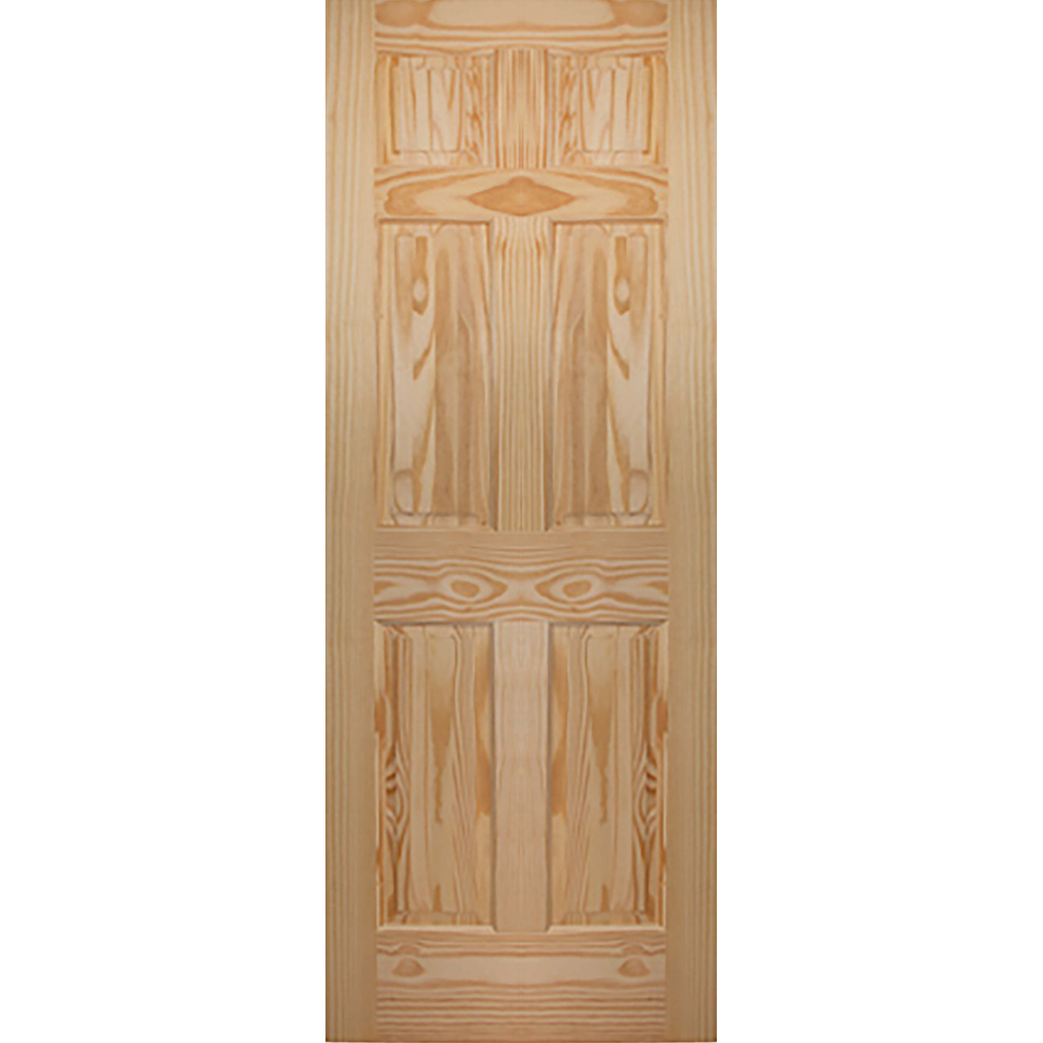 6 Panel 30 x 80 x 1 3/8 - Knotty Pine Door Raised