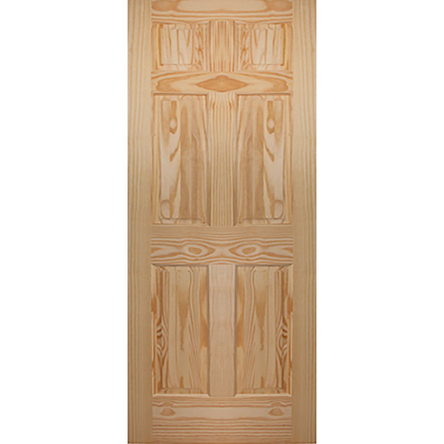 6 Panel 34 x 80 x 1 3/8 - Knotty Pine Door Raised