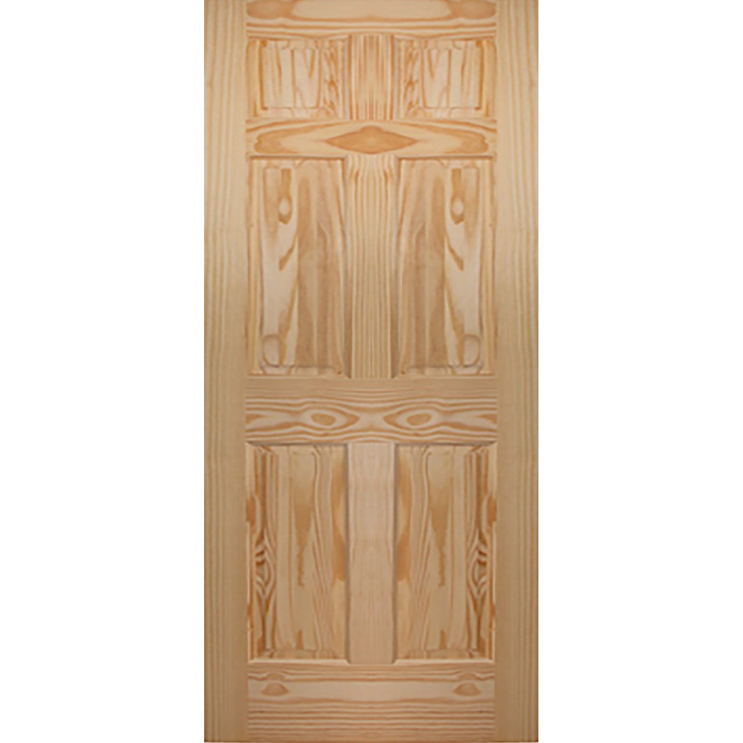 6 Panel 36 x 80 x 1 3/8 - Knotty Pine Door Raised