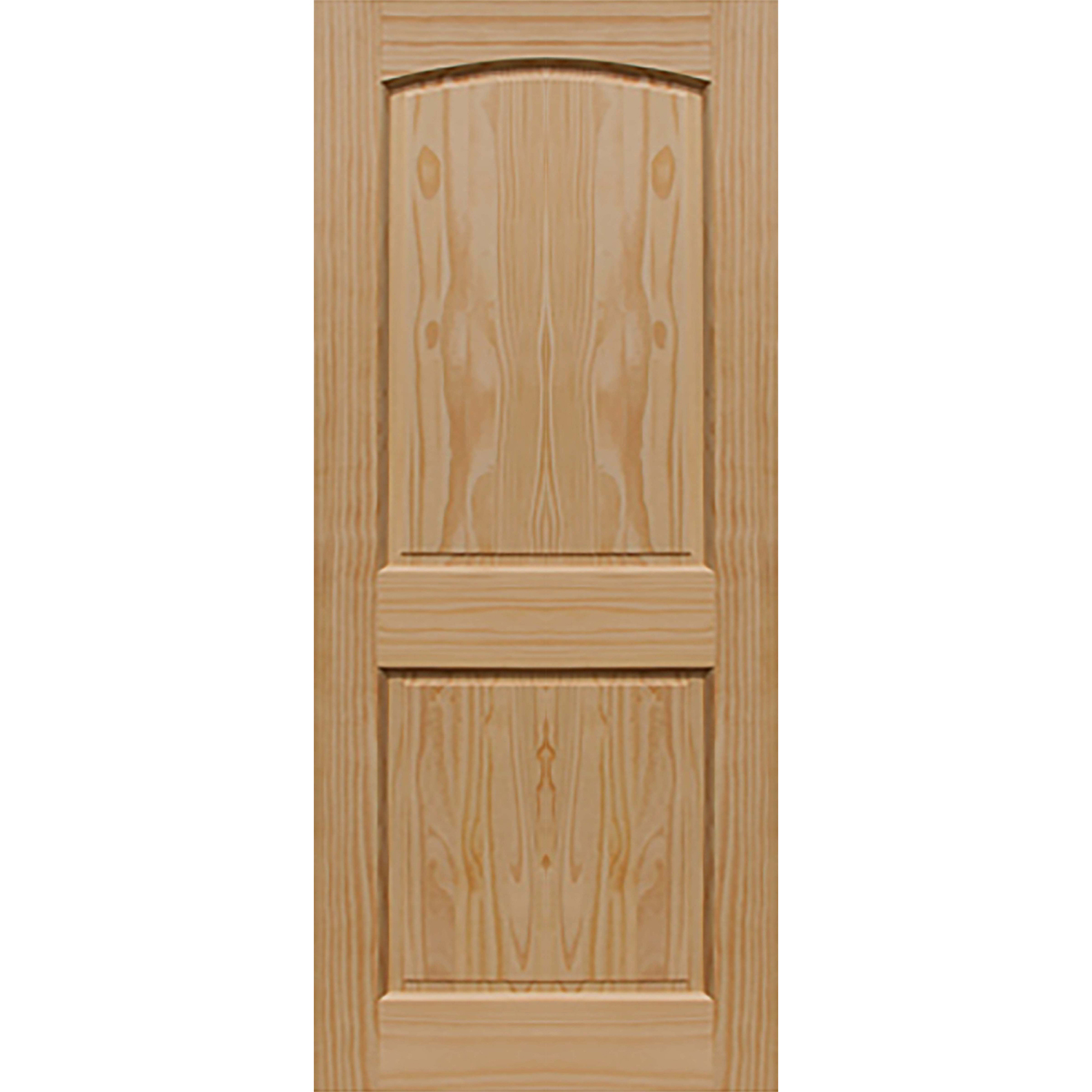 2 Panel Raised ARCH Knotty Pine Door (Solid Core) - 34 X 80 - D2KPR34