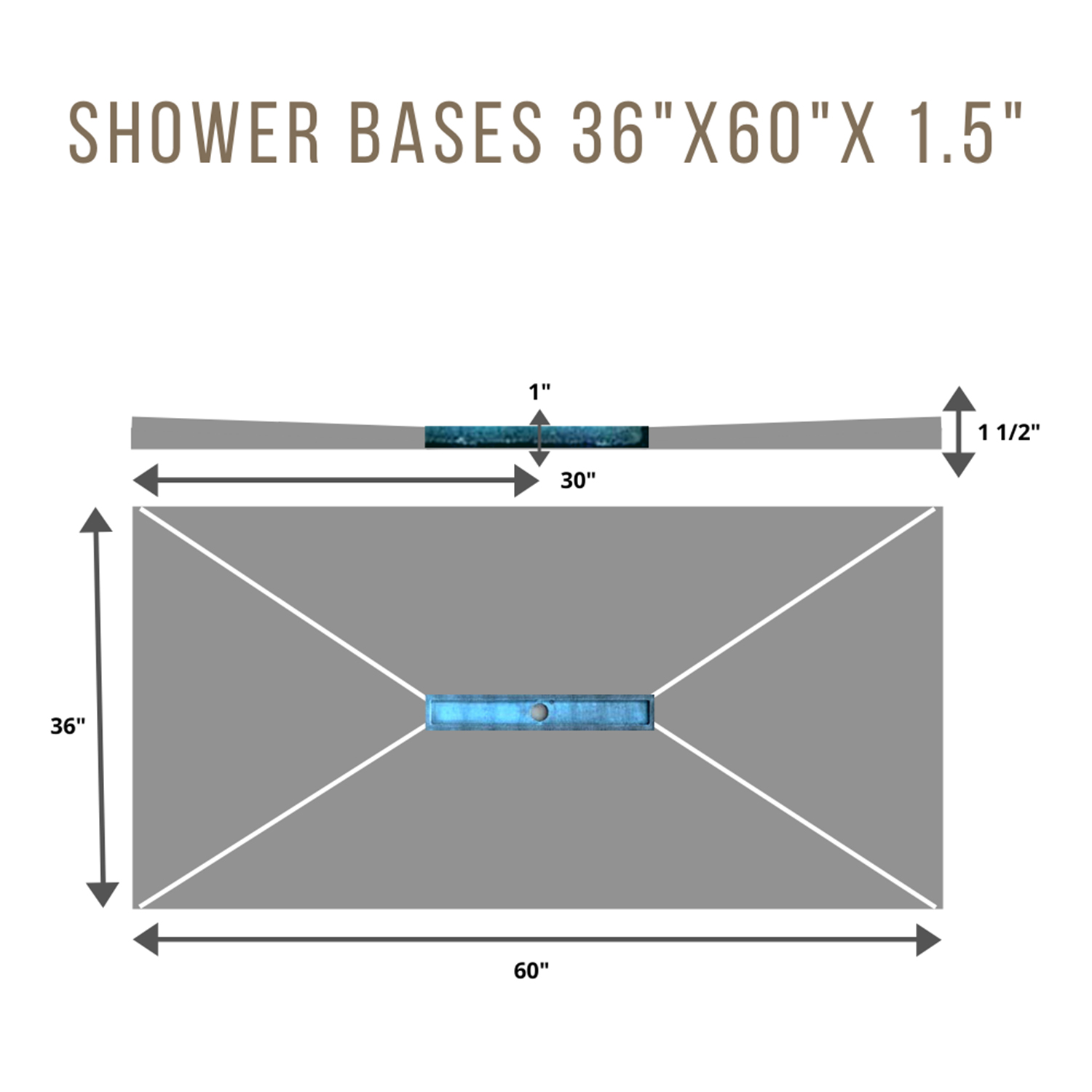 Shower Base 3x5 CENTRE 24