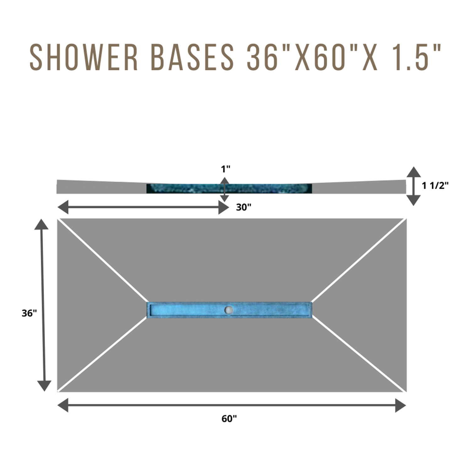 Shower Base 3x5 CENTRE 36