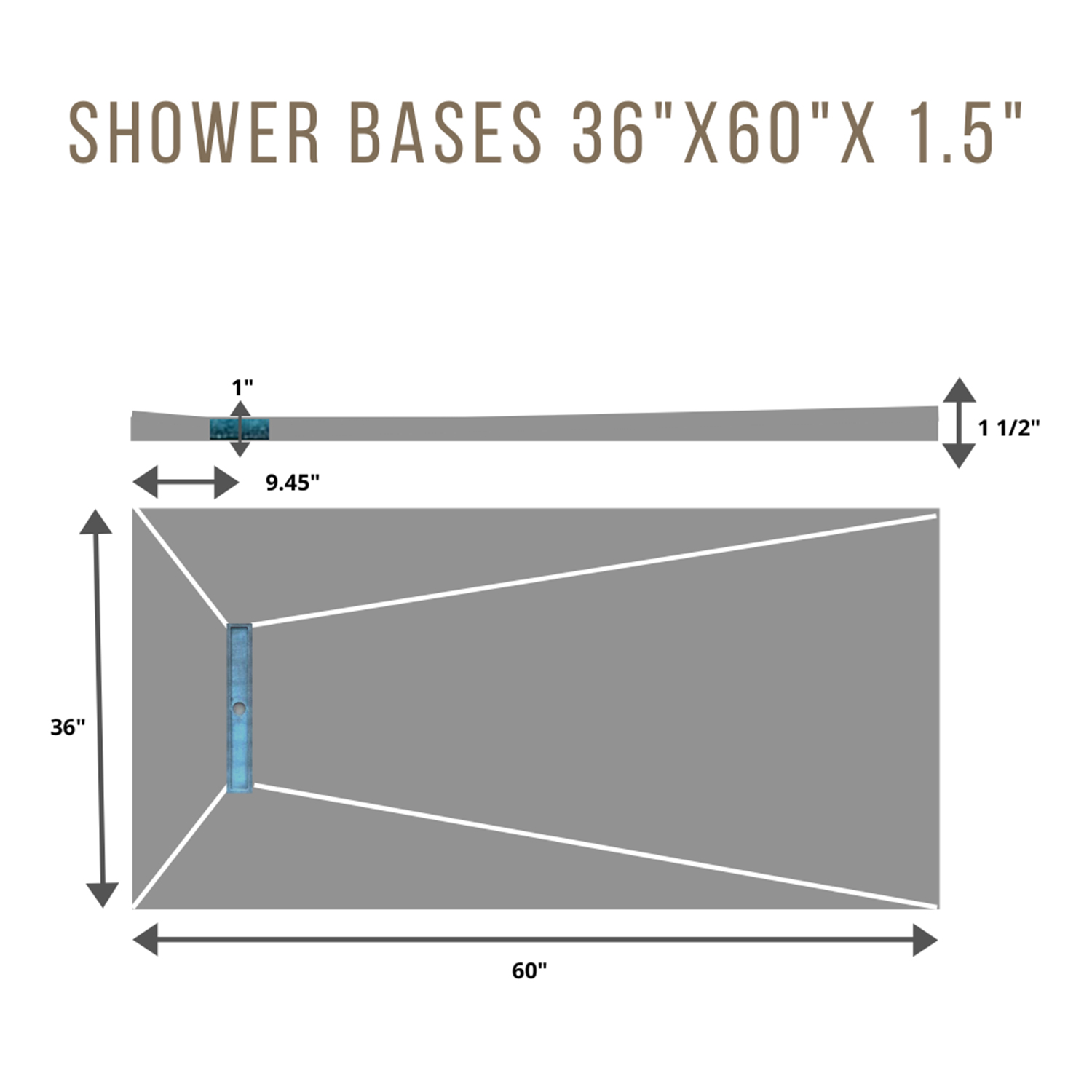 Shower Base 3x5 SIDE 24