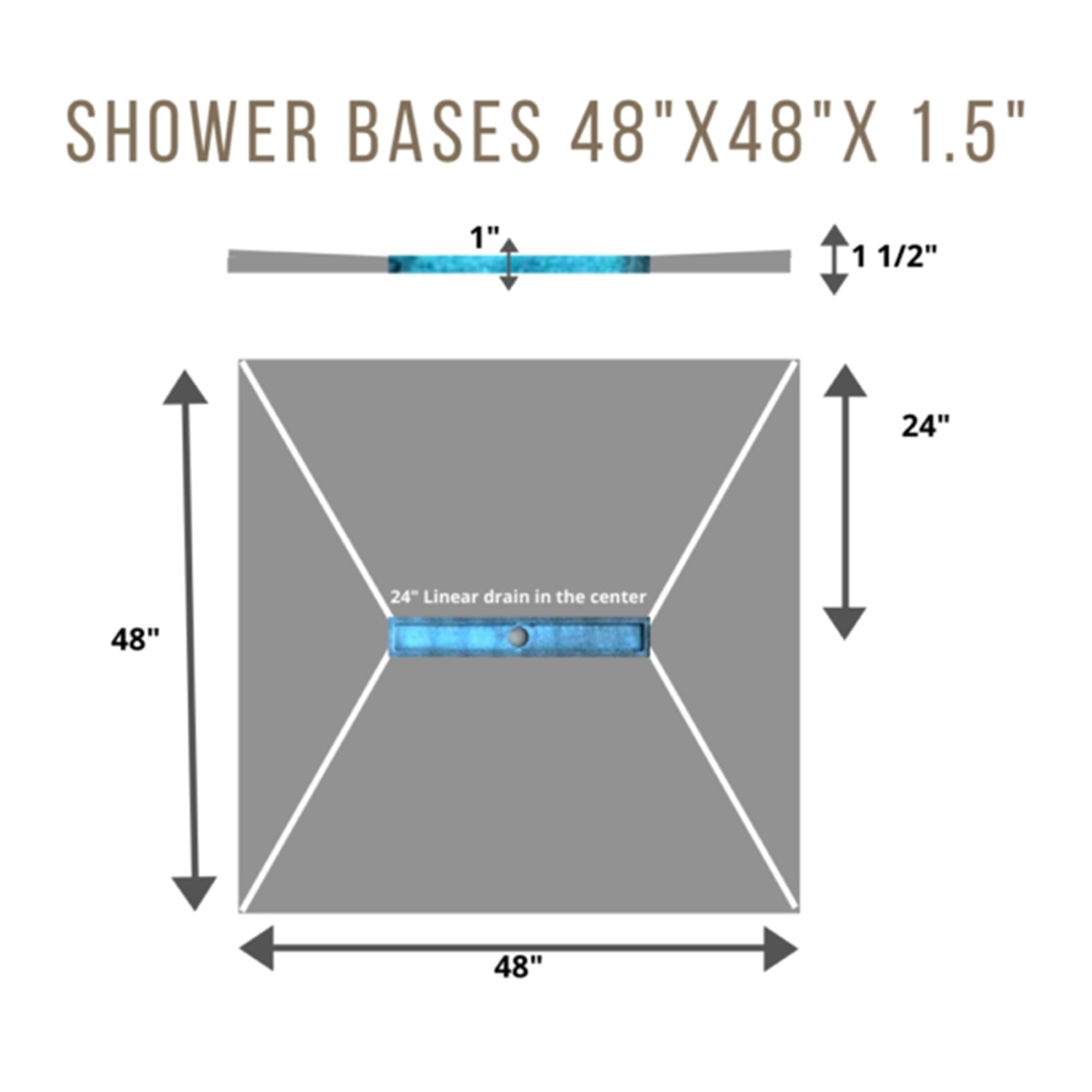 Shower Base 4x4 CENTRE 24