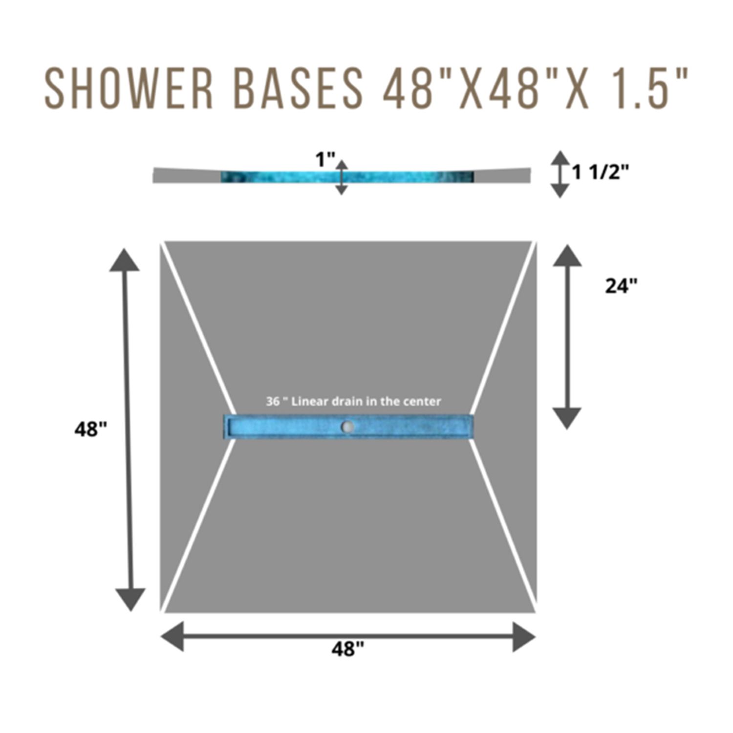 Shower Base 4x4 CENTRE 36