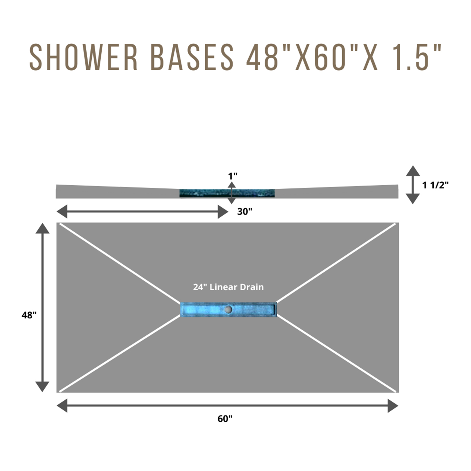 Shower Base 4x5 CENTRE 24