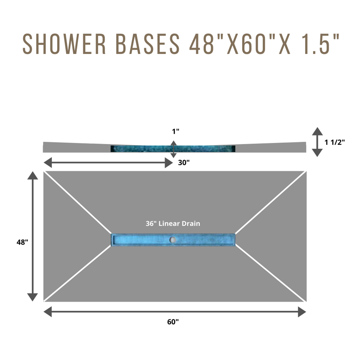 Shower Base 4x5 CENTRE 36