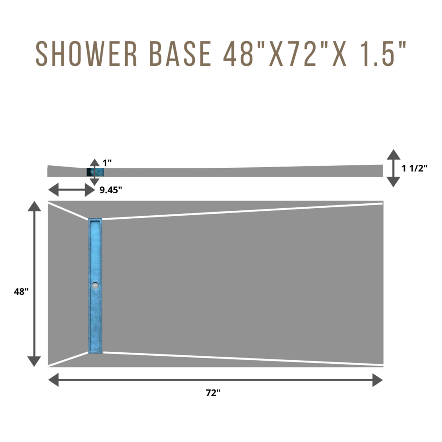 Shower Base 4x6 SIDE 36