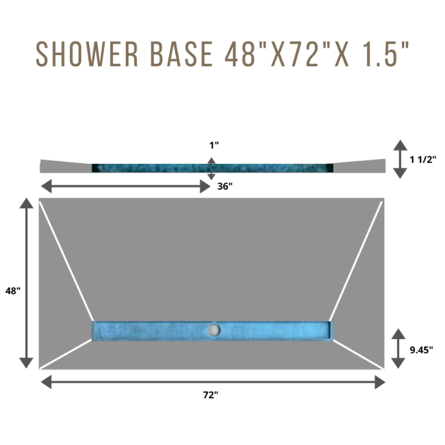Shower Base 4x6 SIDE 48