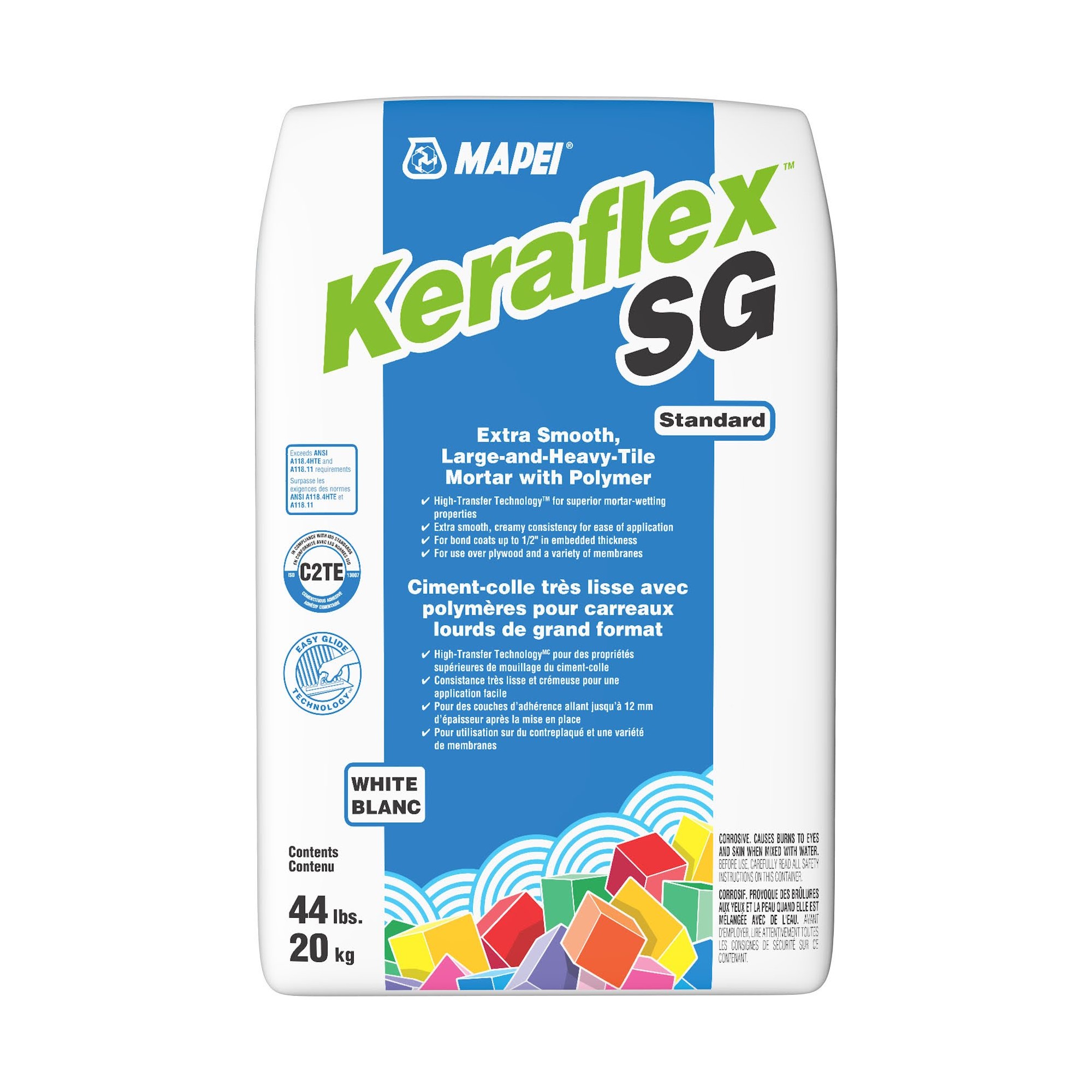Mapei - Keraflex SG Standard "WHITE" / Extra Smooth Large & Heavy Tile Mortar with polymer - 44 lbs
