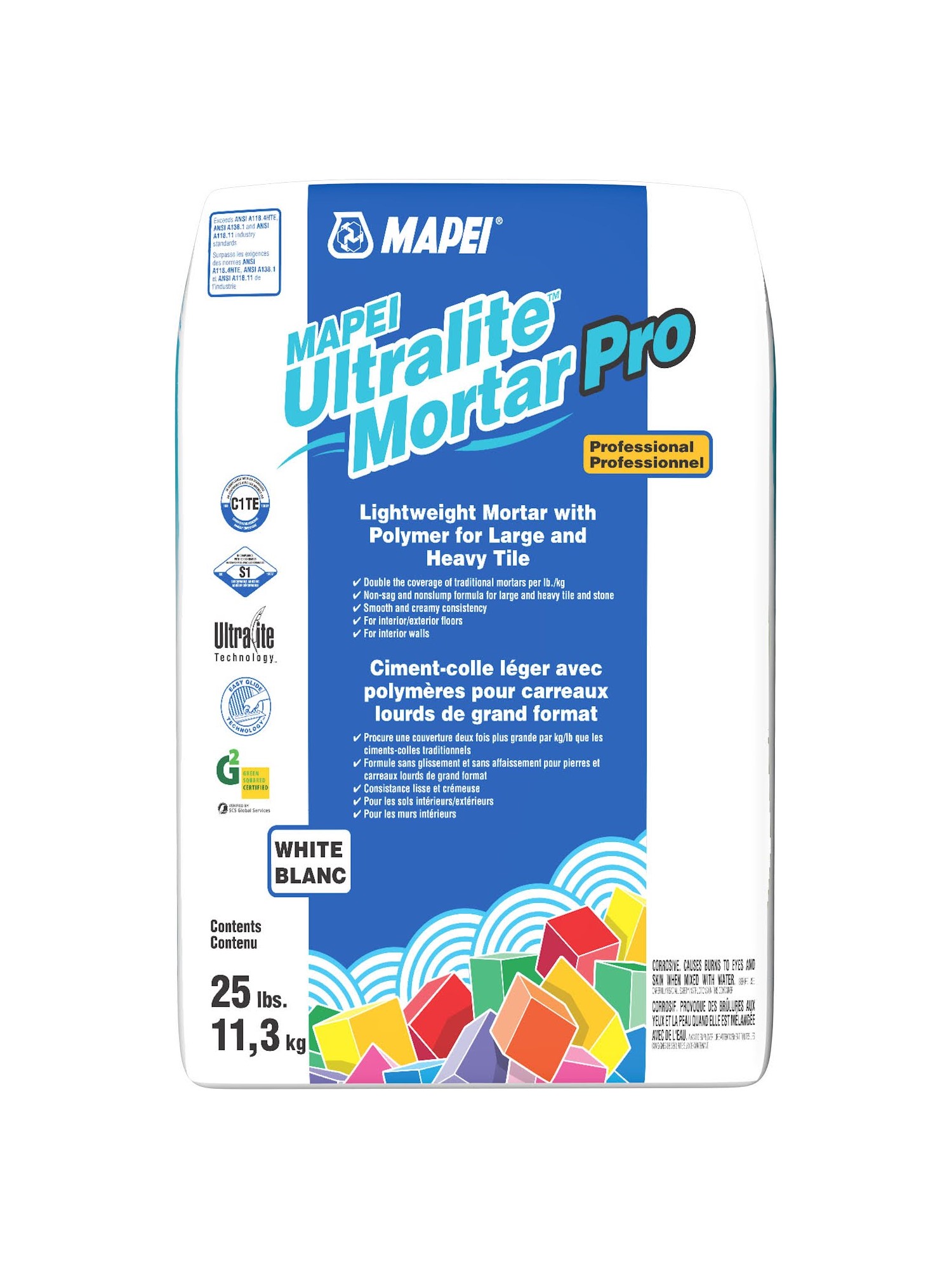 94146-25 - Mapei - ULTRA LITE Premium grade, high performance Polymer Modified 25lbs 70/skid - Ultralite