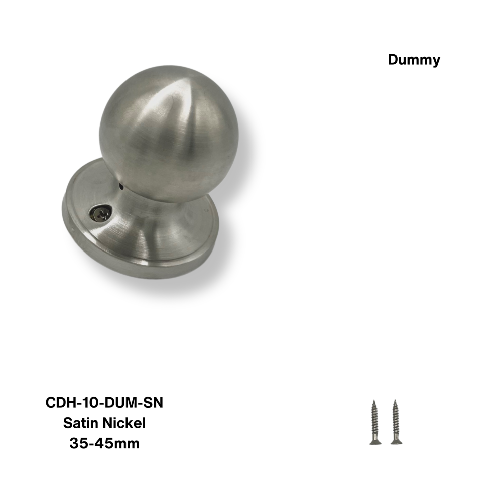 PorteGuard Door Handle - Round - Dummy Lever Set - Satin Nickel - CDH-10-DUM-SN