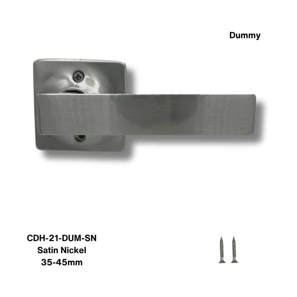 PorteGuard Door Handle - Dummy Lever Set - Satin Nickel - CDH-21-DUM-SN