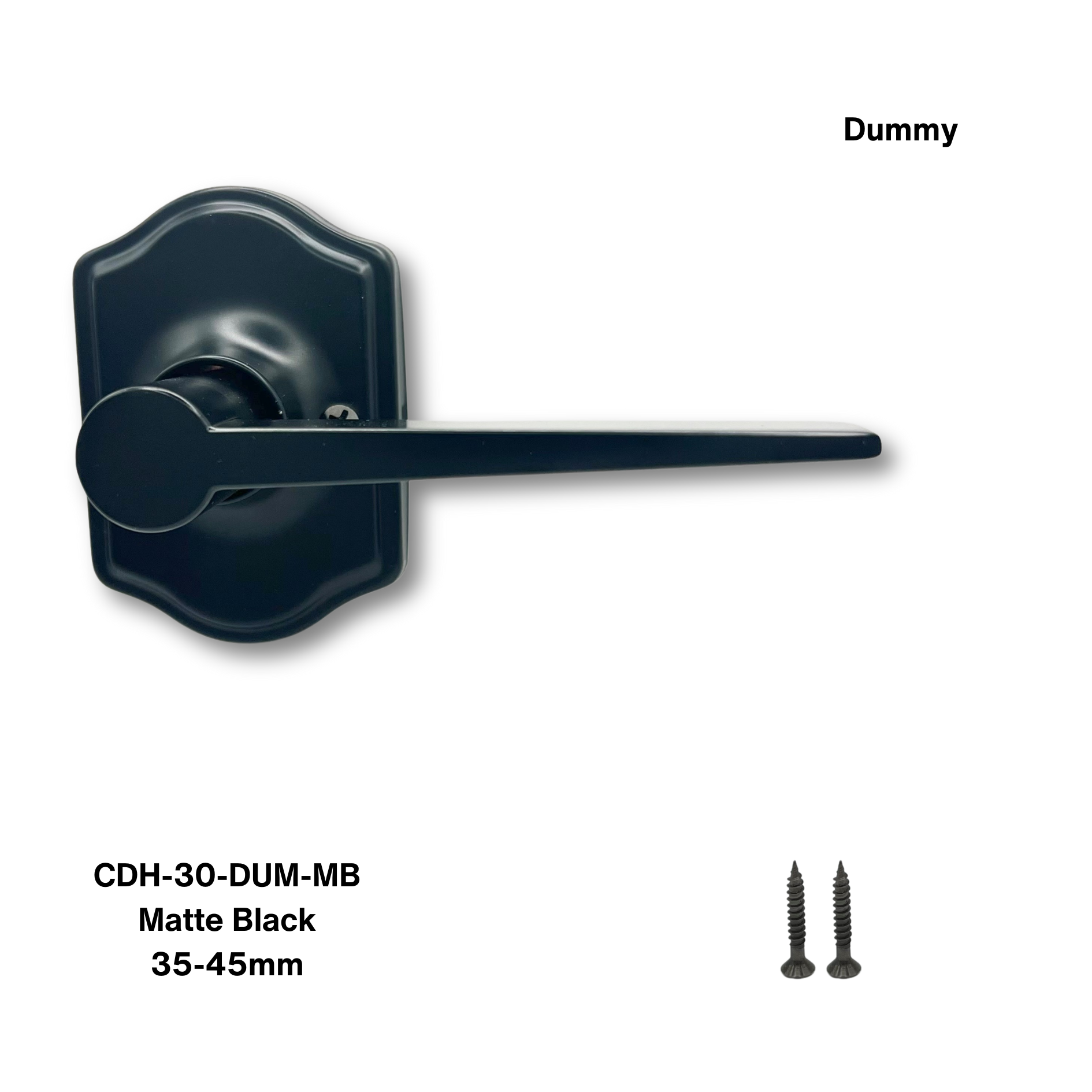 PorteGuard Door Handle - Dummy Lever Set - Matte Black - CDH-30-DUM-MB