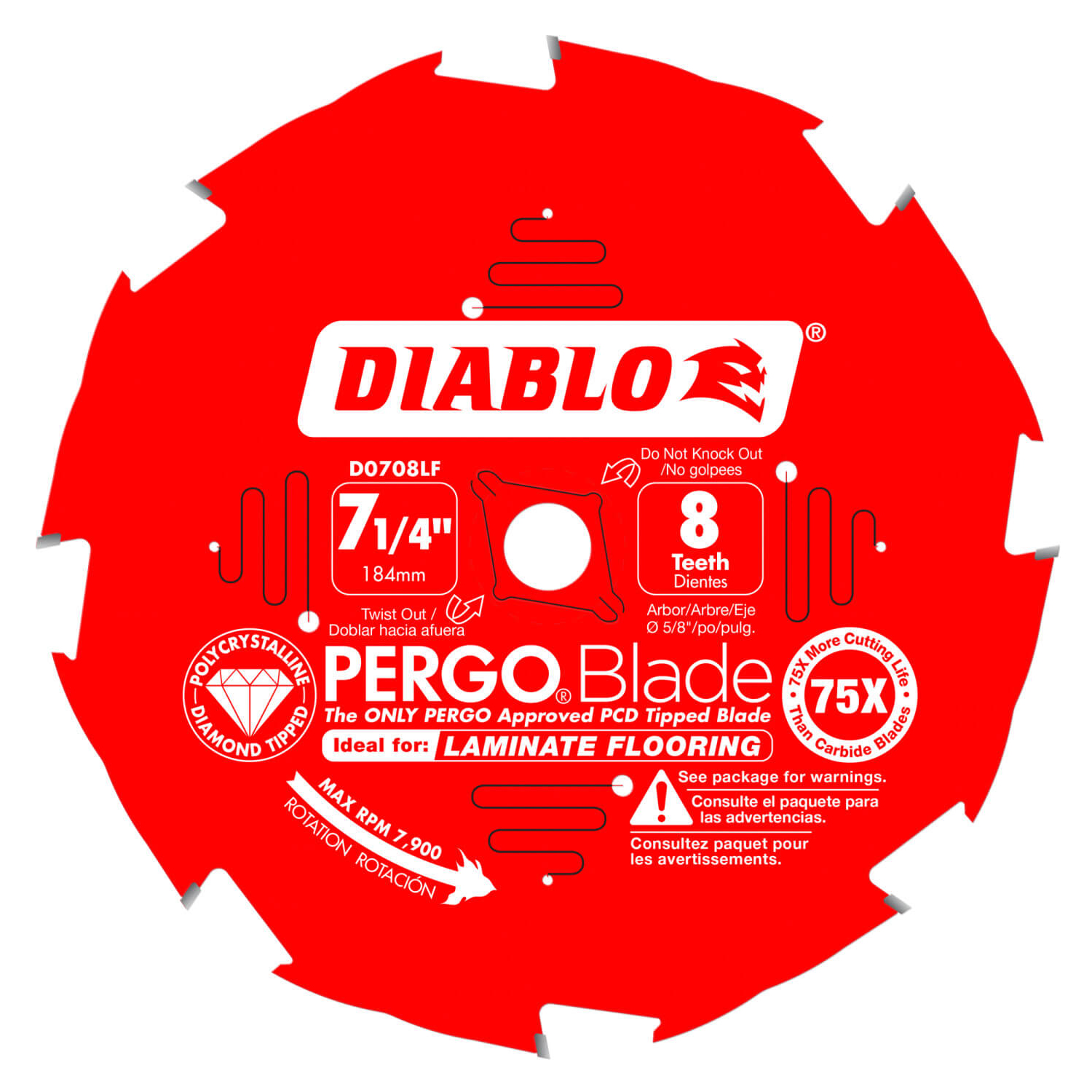 Diablo Diamond Tipped Blade 7 1/4 - 8 Teeth - D0708LF
