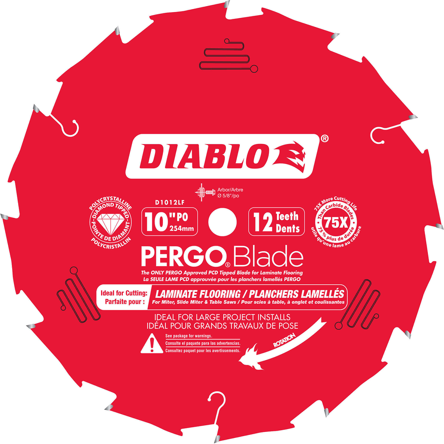 Diablo Diamond Tipped Circular Blade 10 X 12 Teeth - D1012LFC