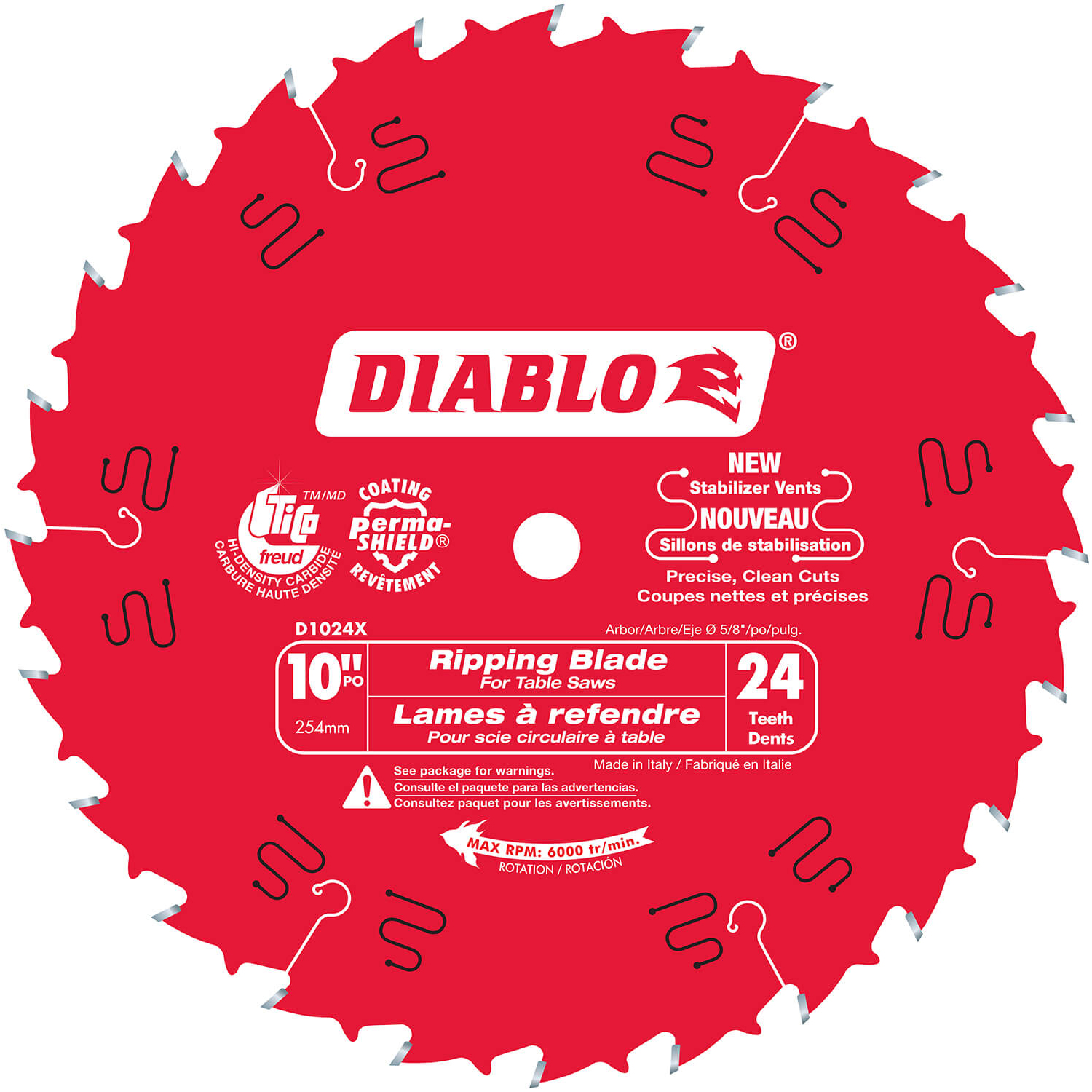 Diablo Large Diameter Circular Blade - 10 x 24 Teeth - D1024X