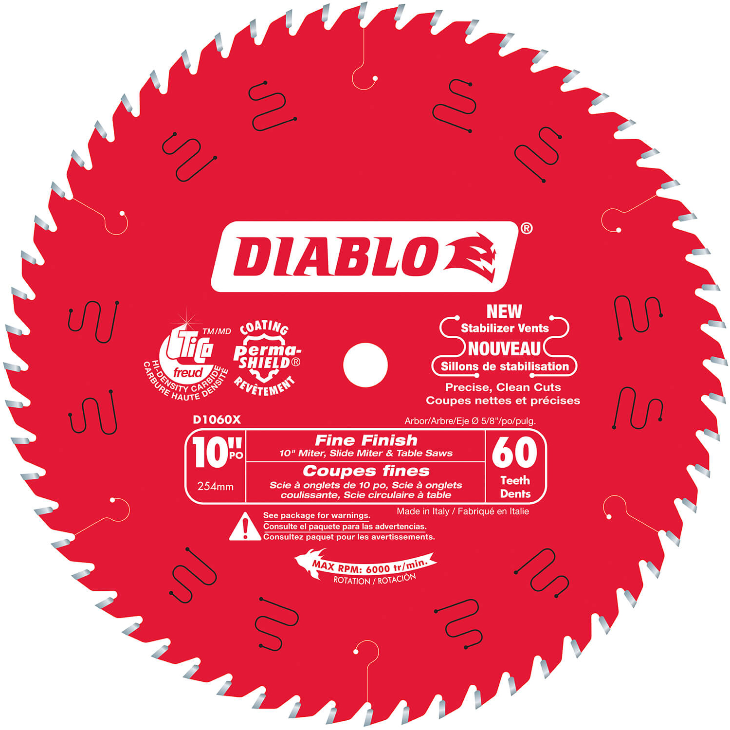 Diablo Large Diameter Circular Blade 10 x 60 Teeth - D1060X