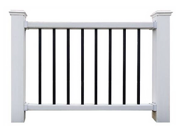 Dexera Horizontal Fence Rail Set (HR) 6ft Top Rail & 6ft Bottom Chancel Black Aluminum