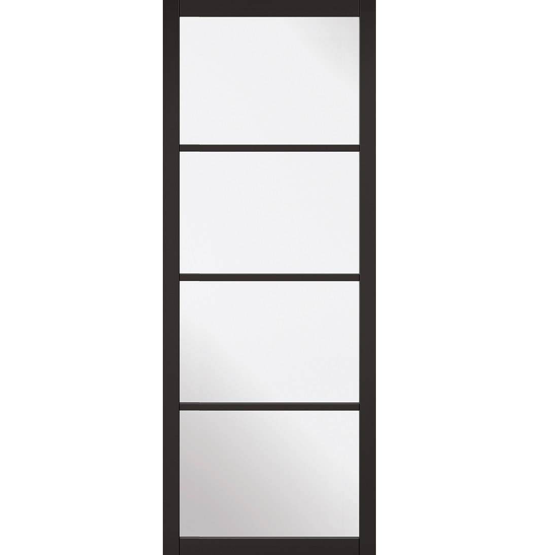 Soho Clear Glass 4 Panel Black Frame Door 30" x 80"