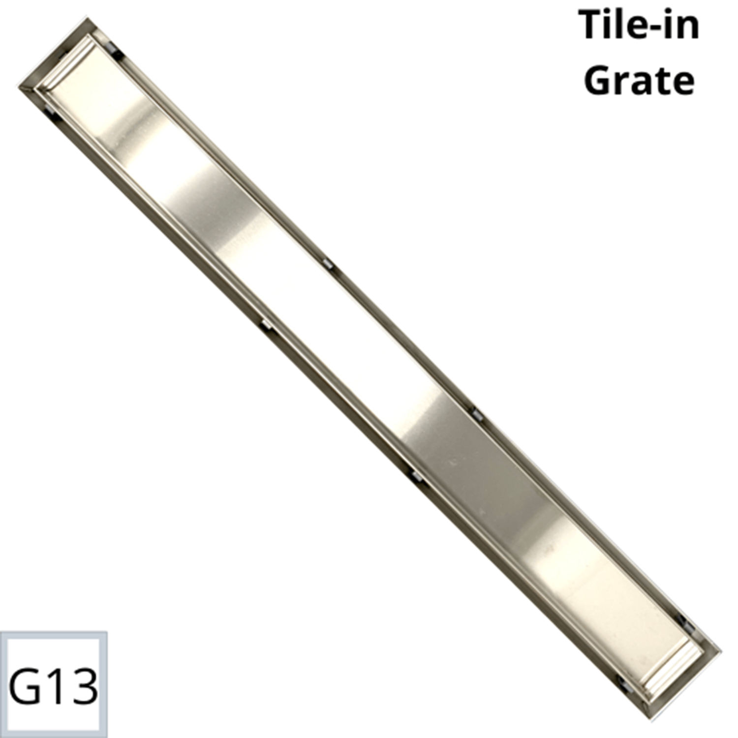 36" Blank Linear Drain with Blue Membrane - G13 - Tile In - IB TOOLS
