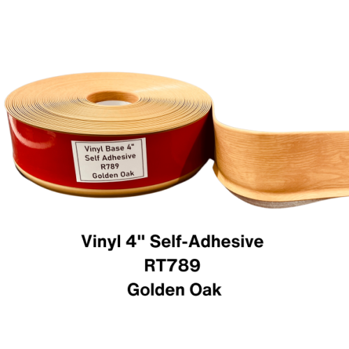 Vinyl Base 4" x 1/8" x 100' Self Adhesive - R789 - Golden Oak