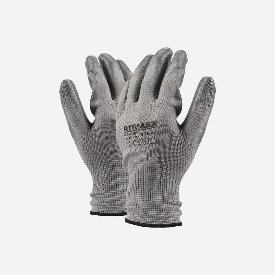 RTRMAX - RTG421 - Nitrile Glove 10 Grey Color with Grey Poly 