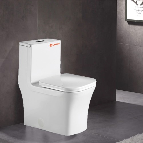 DuReno One Piece Toilet T44021 - White - Top Flush - TLT-01T-W - FINAL SALE 