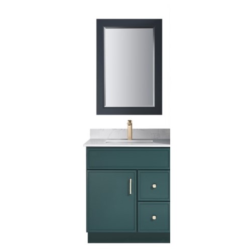 TC Wood Vanity - 24" Tiny Slim Green Shaker Right Drawers/Left Drawers/Doors Only