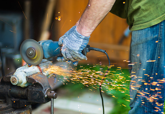 Powered angle grinder
