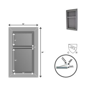 Niche de Douche Double - 12 X 16 X 8 - SN16X8
