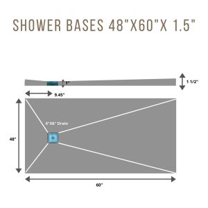 Base de douche 4x5 C?T? 6 x 6