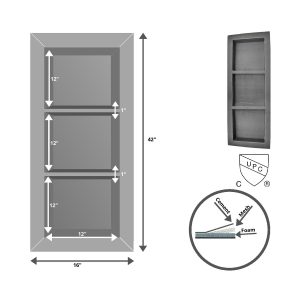 Niche de Douche Triple - 12 X 12 X 12 X 12 - 12312